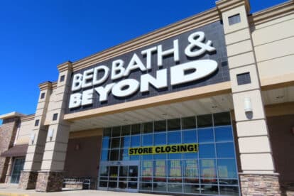 Closing Bed Bath and Beyond - Store front, building to the right of frame