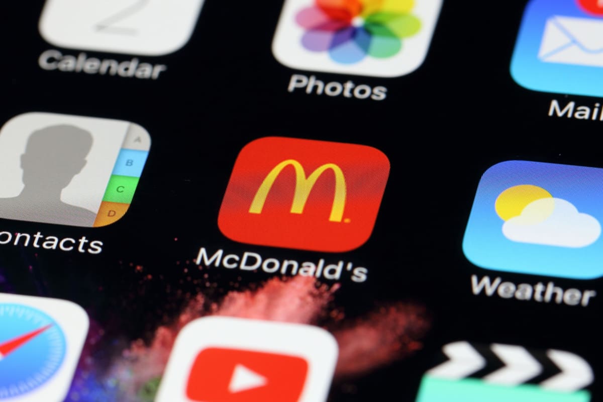 McDonald Application on IPhone screen.