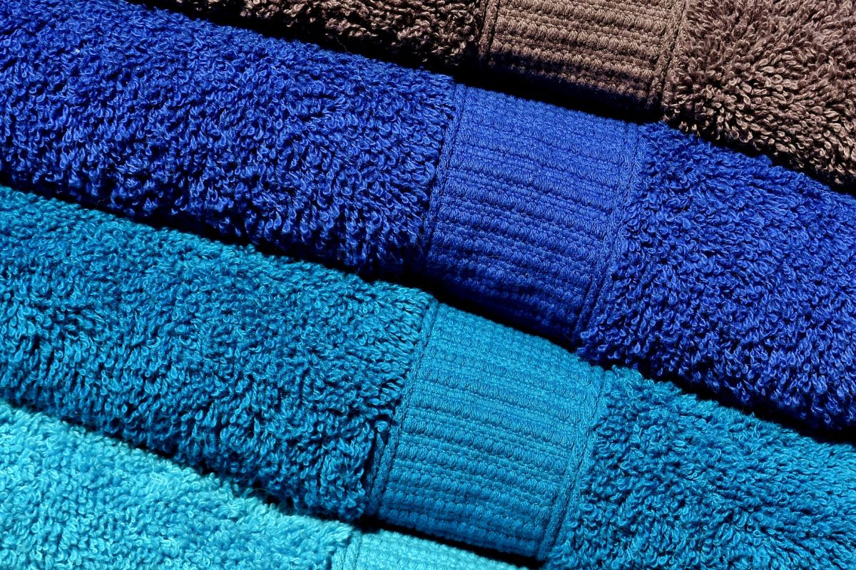 Stack of colorful towels. 