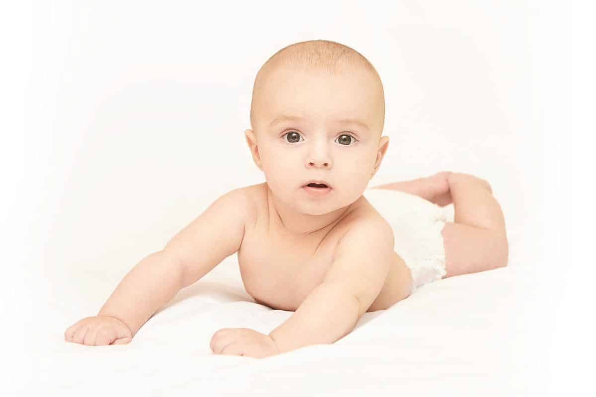 baby looking at camera.