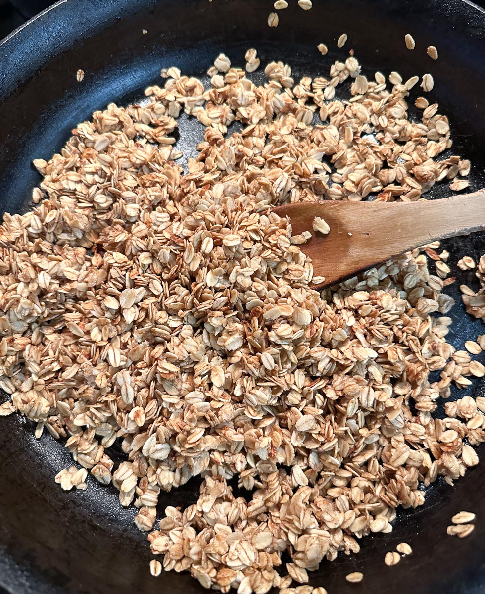 making stovetop granola.