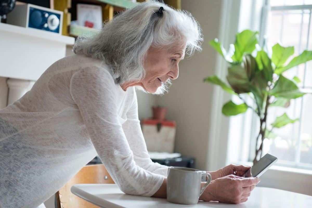 woman using phone. 
