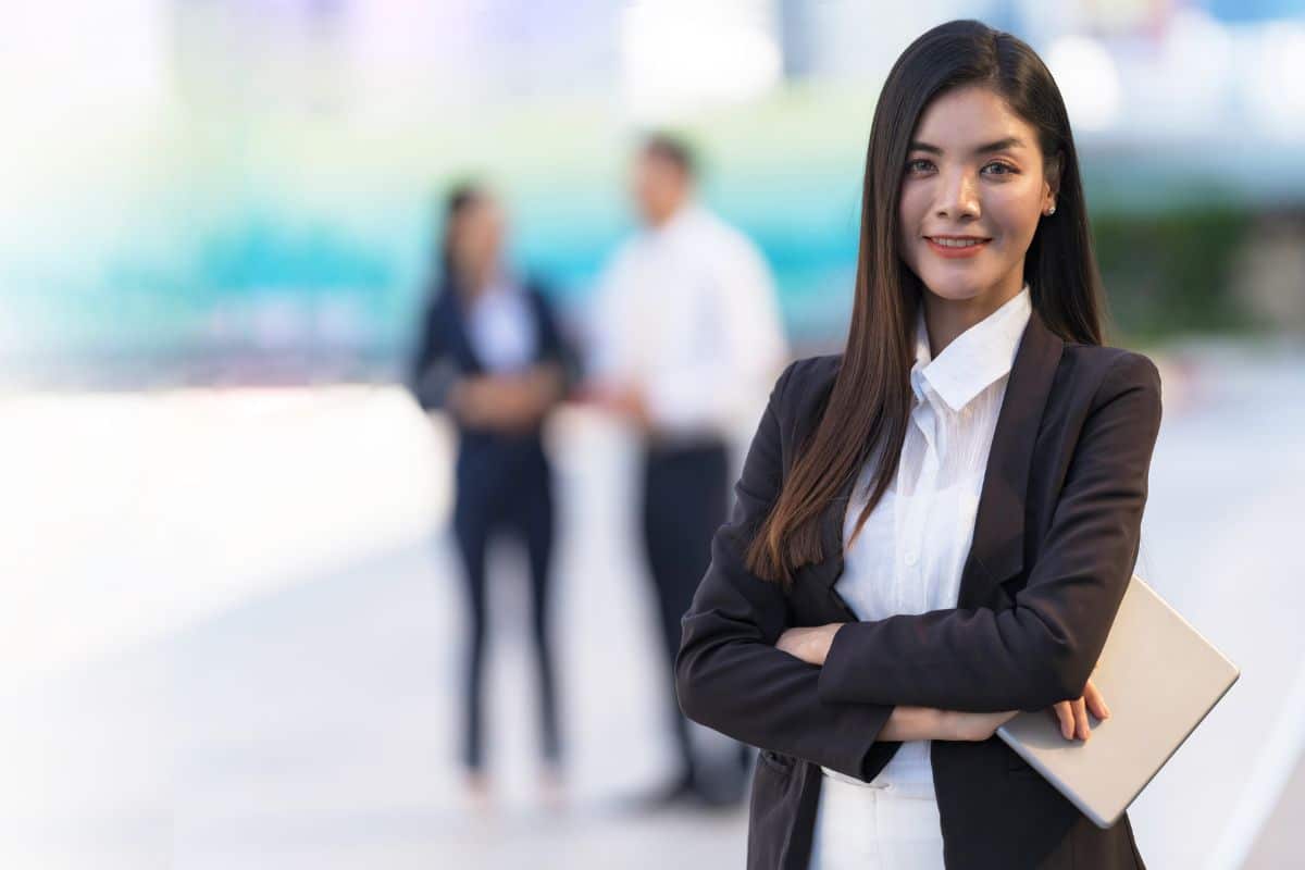 young woman in business suit.