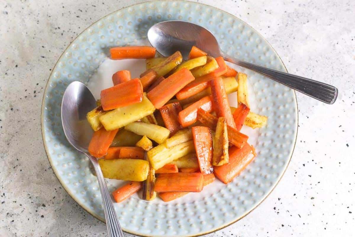 Low FODMAP Glazed carrots and Parsnips.
