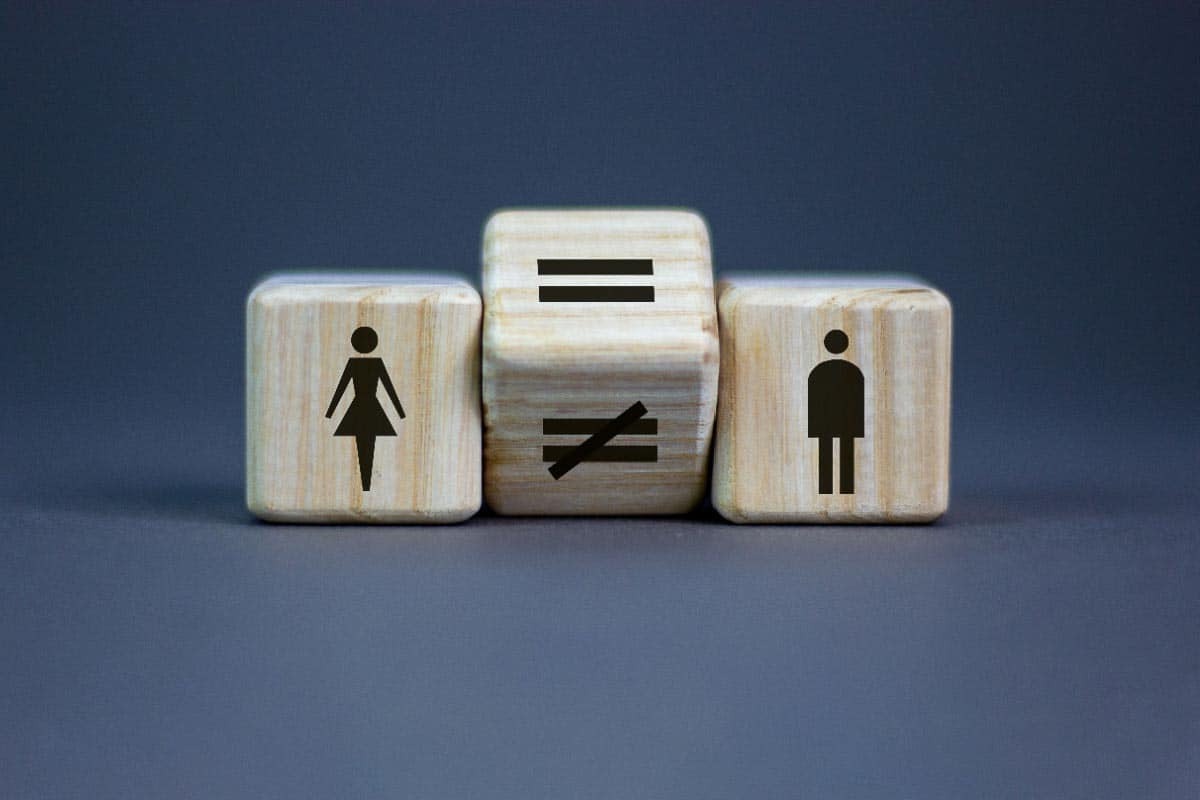 graphic showing gender gap. Shutterstock_1931144816.