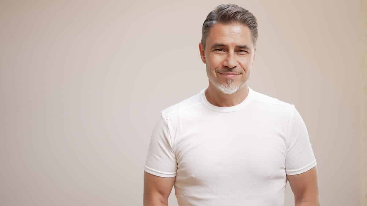 man in white T shirt. Shutterstock_2211928103.