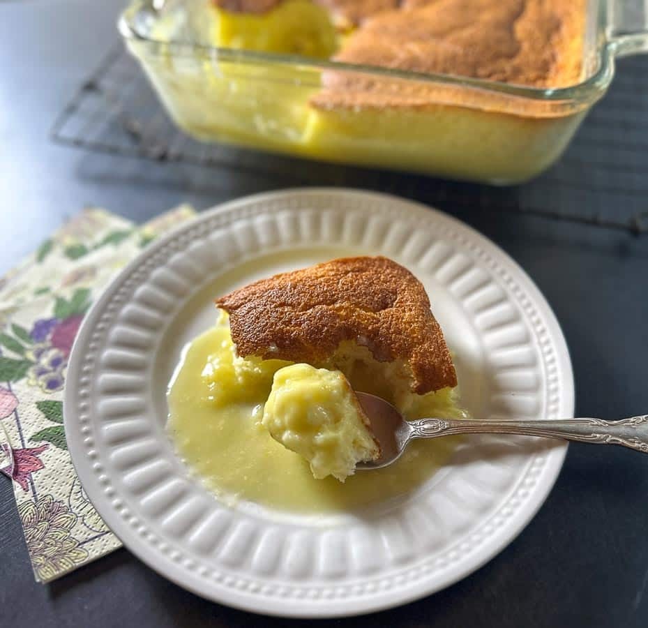 low FODMAP lemon pudding cake.-2.