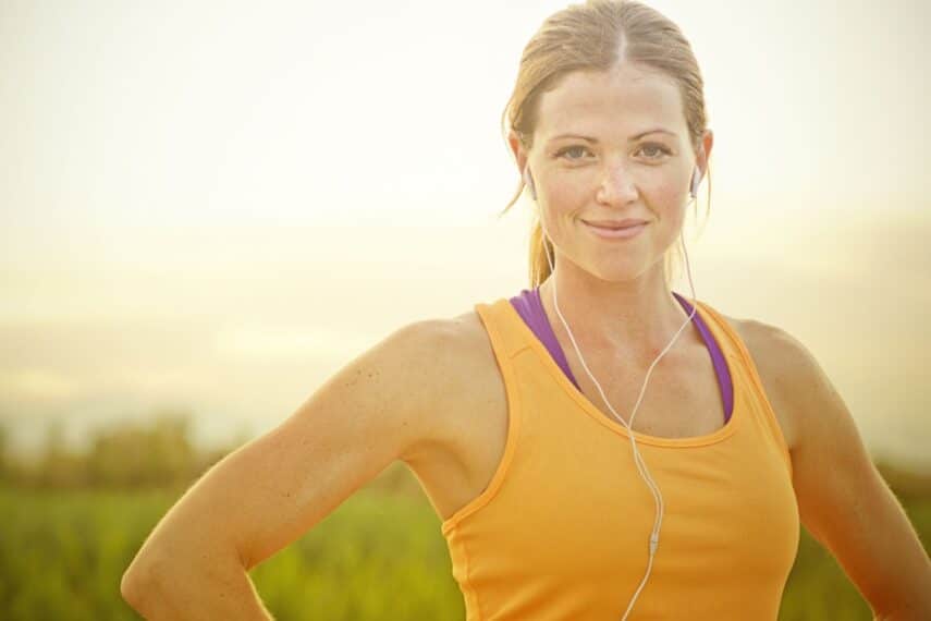 Healthy woman exercising.