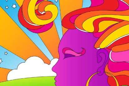 Peter Max style 60s concept.