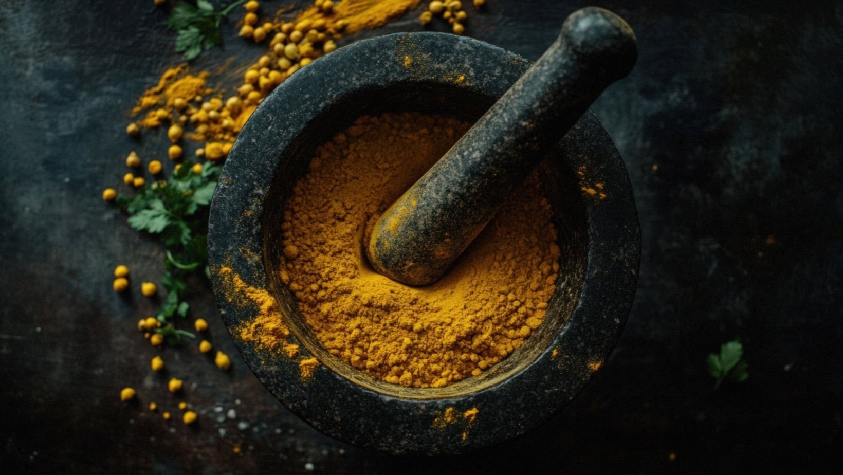 Mortar and pestle. 