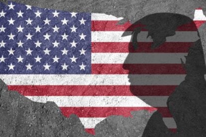 Trump and map of USA