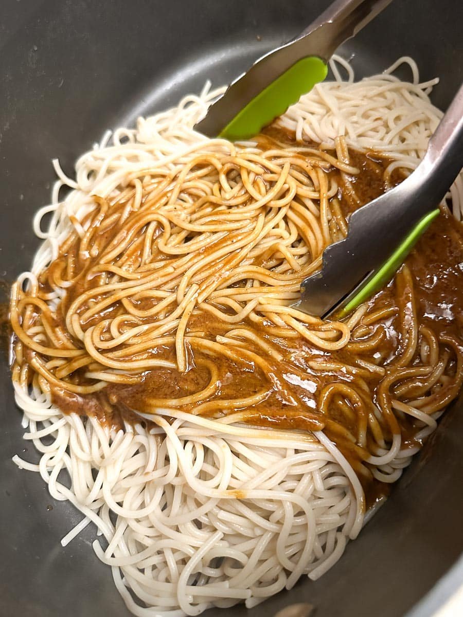 Noodles and Dan Dan sauce.