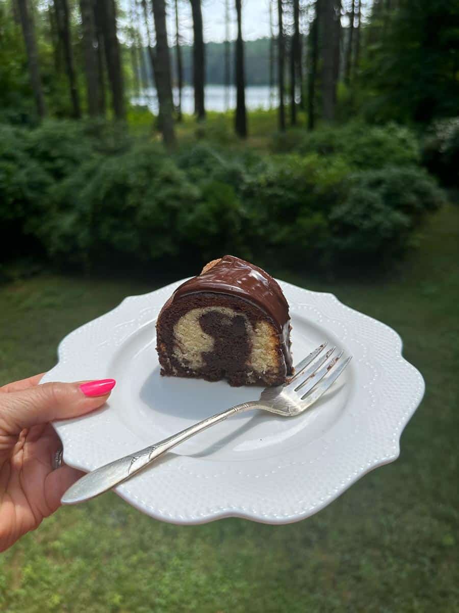 bull terrier inside cake.
