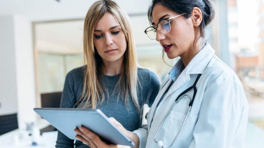female doctor and patient.