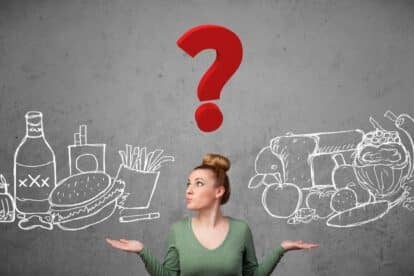 weighing food options with question mark