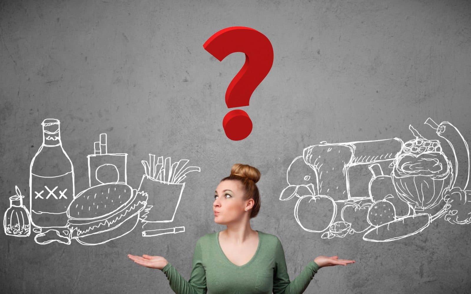 weighing food options with question mark