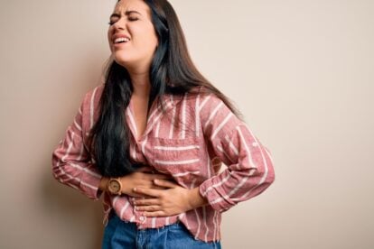 Gut pain.