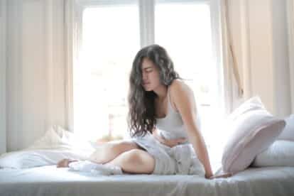 woman in pain.