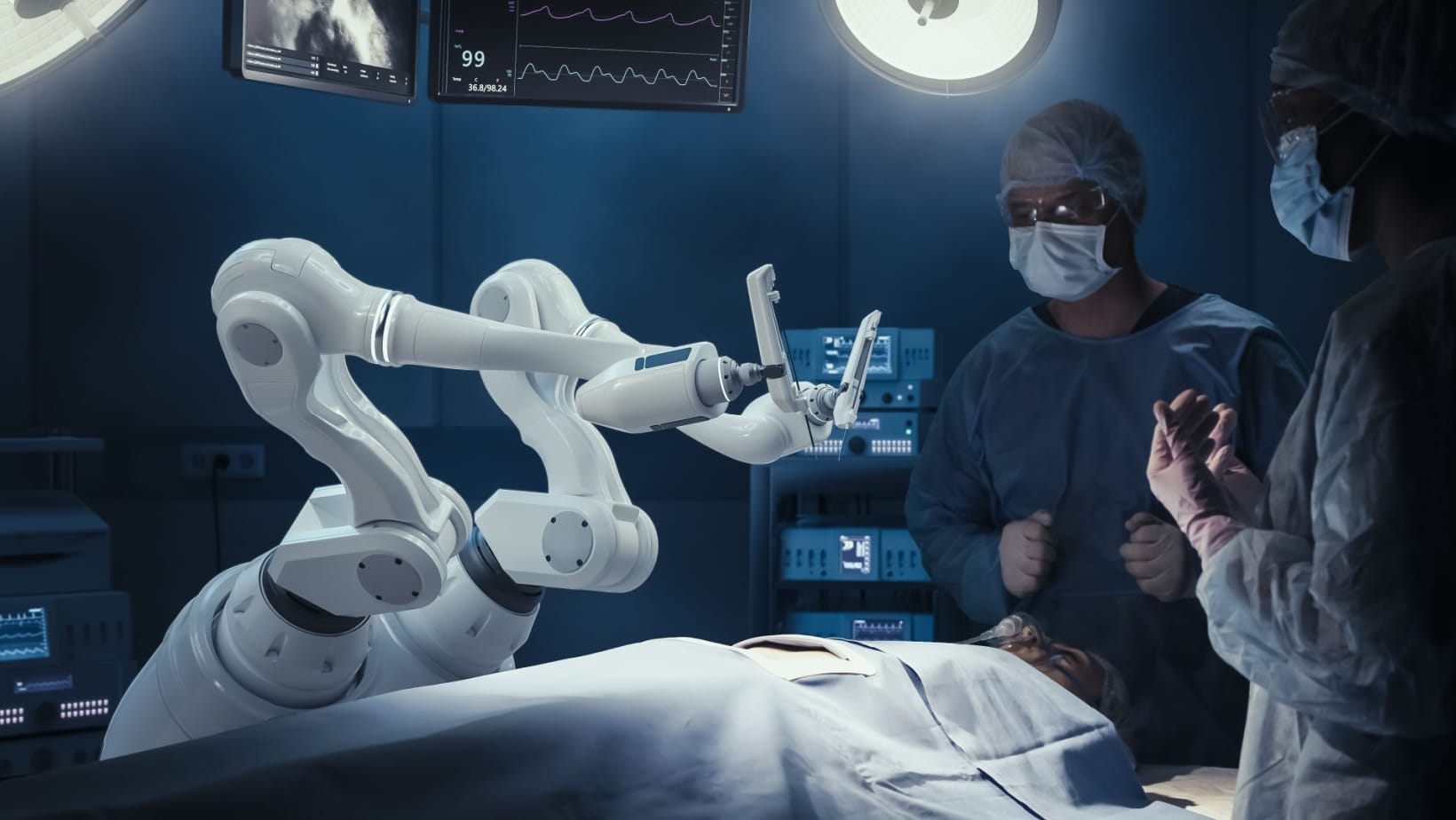 Robotic surgery.