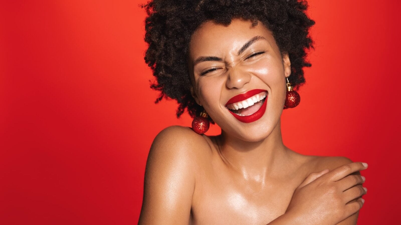red lipstick.