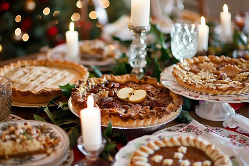 dessert pie buffet.