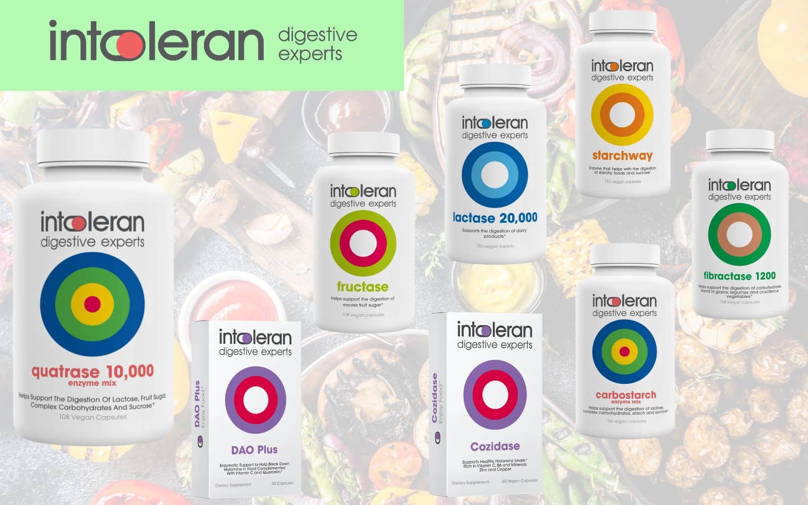 Intoleran enzymes can help improve your digestion. Graphic Dédé Wilson & Intoleran.