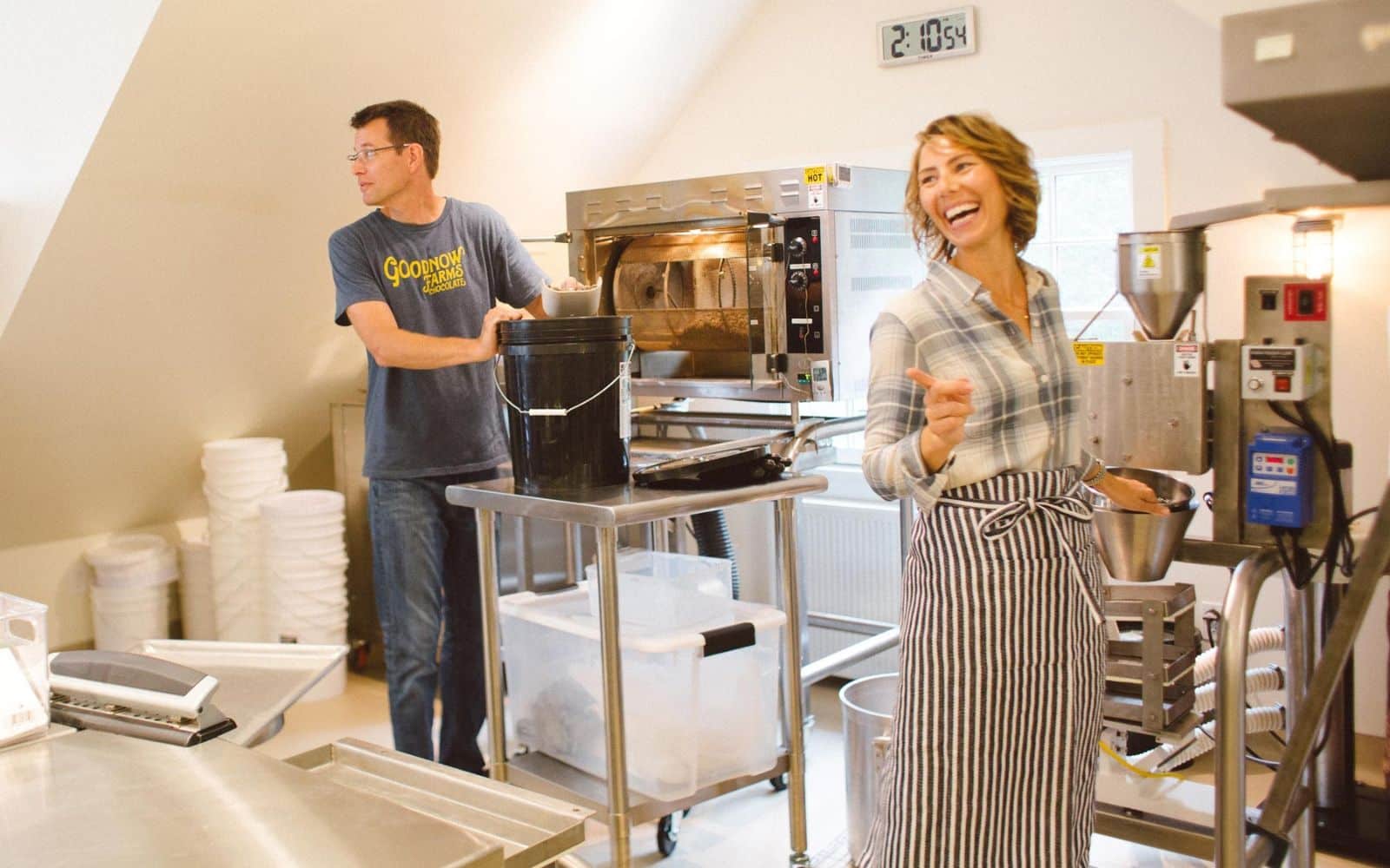 Monica and Tom Rogan Goodnow Farms Chocolate.