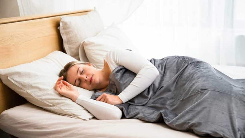 Sleeping in bed