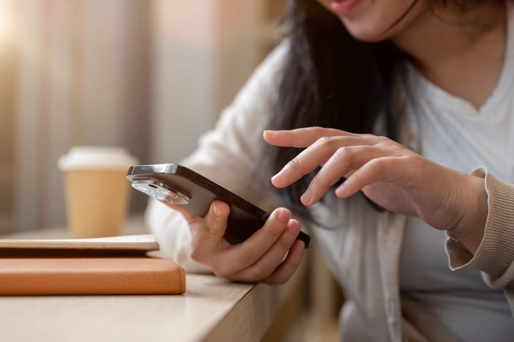 woman using smartphone