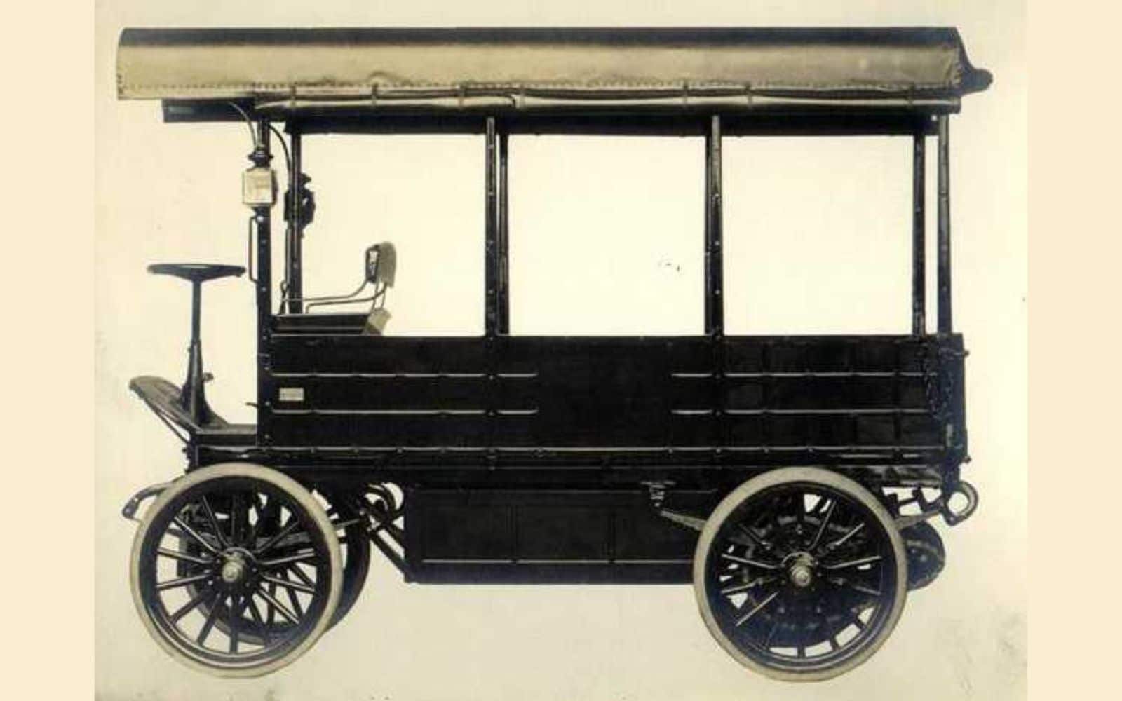 This is a photo of the Electric Bus Studebaker Built, and it was called Omni Bus