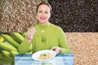 woman and resistant starch examples. Graphic FODMAP Everyday.