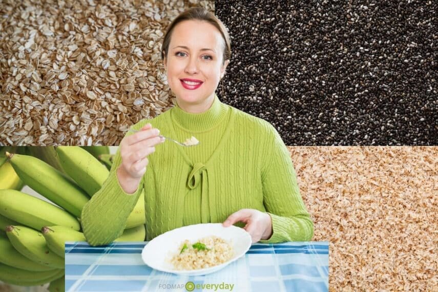 woman and resistant starch examples. Graphic FODMAP Everyday.