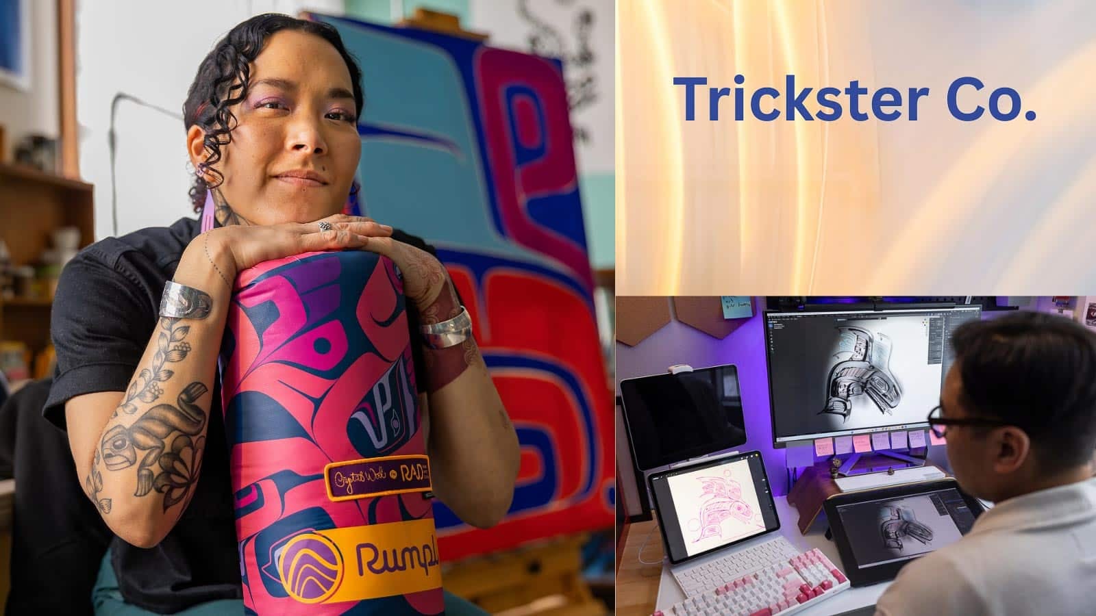 Images Gemini Waltz Media. Crystal Worl, co-designer and co-owner for Trickster Co