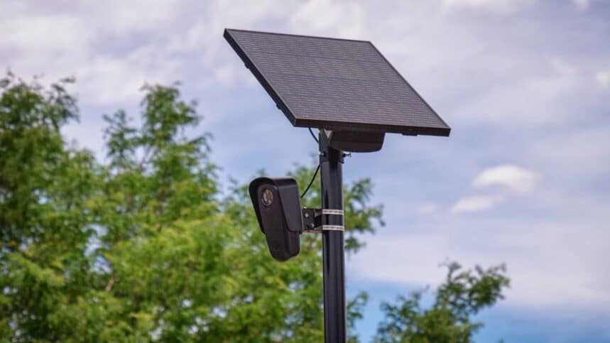 A Flock Safety automated license plate reader (ALPR) camera
