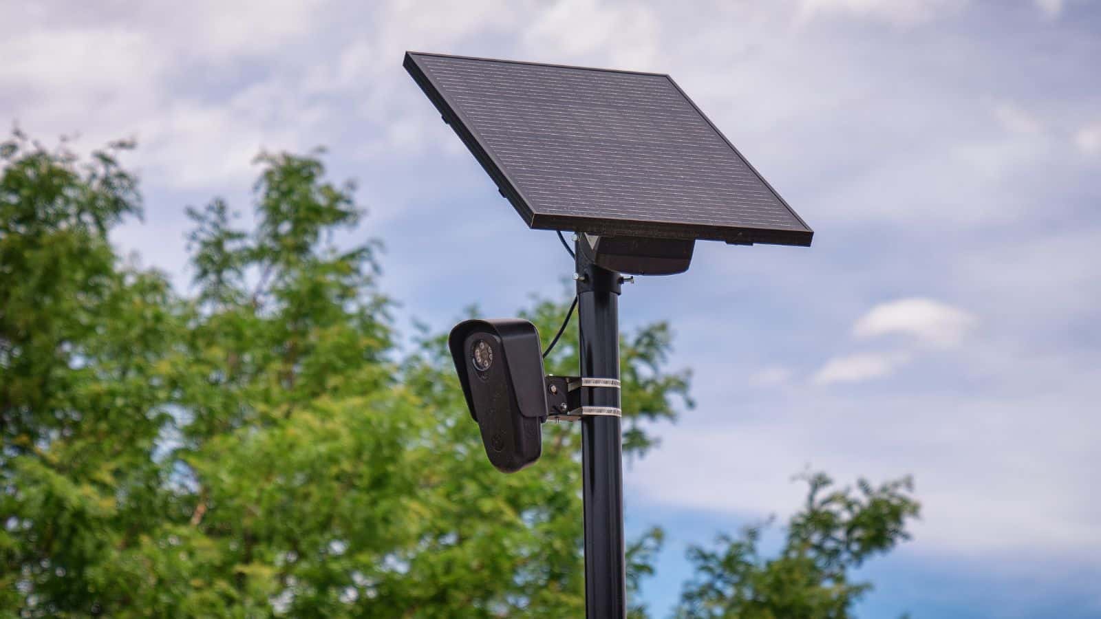 A Flock Safety automated license plate reader (ALPR) camera