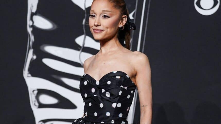 American singer, songwriter, and actress Ariana Grande-Butera wearing a custom Fendi dress