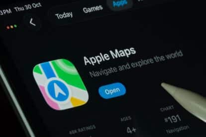 Apple Maps app showing on a phone