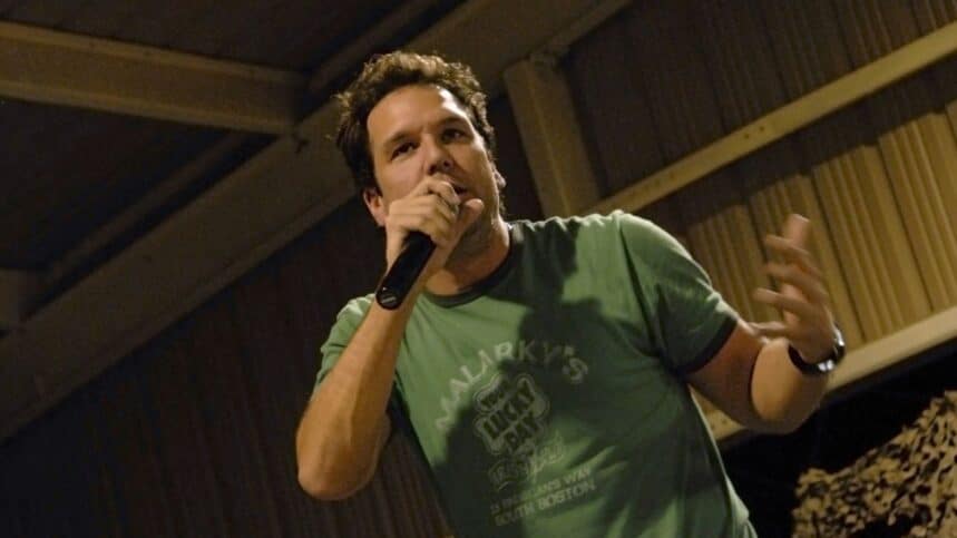 Comedian Dane Cook entertains Airmen deployed to the 386th Air Expeditionary Wing
