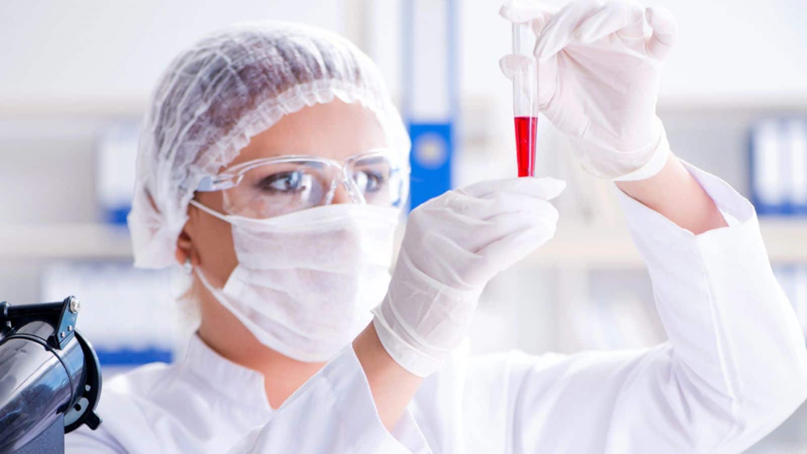 Doctor carrying out blood test