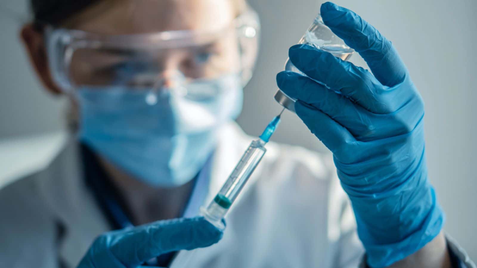 Doctor holding a vaccine