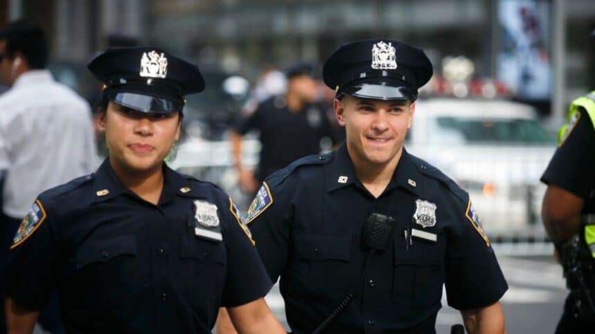 Police officers on the streets of Manhattan