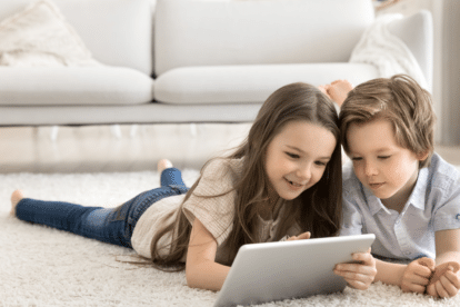 Young Kids on a tablet