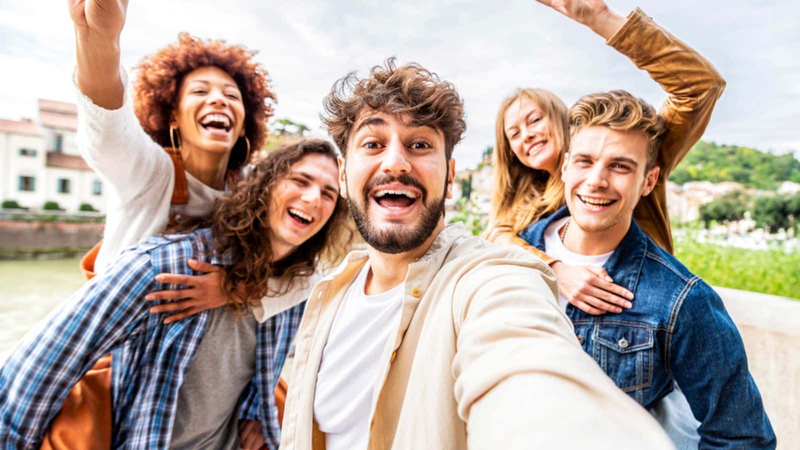 Happy friends