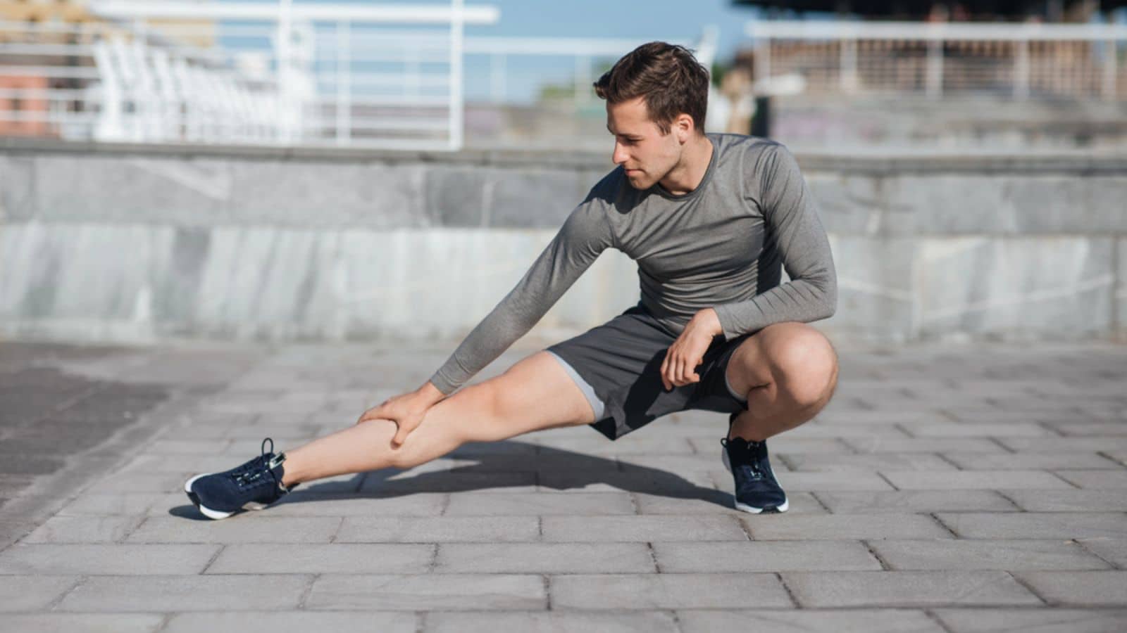 Man stretching before exercising