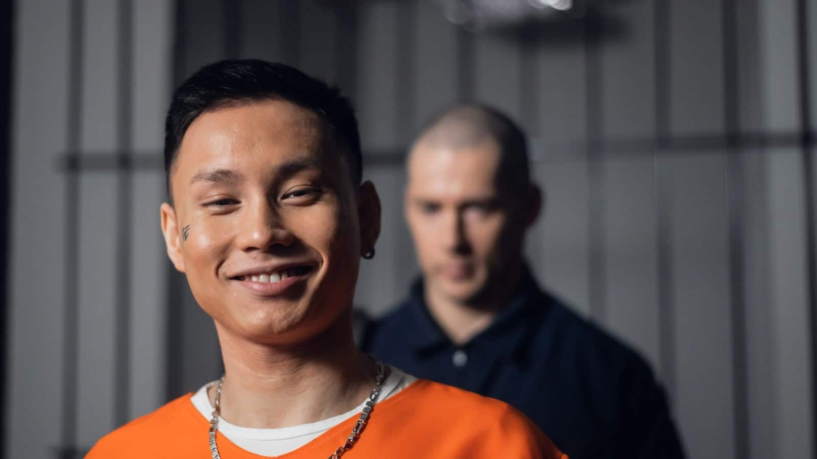 Prisoner smiling