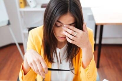 Tired and stressed worker