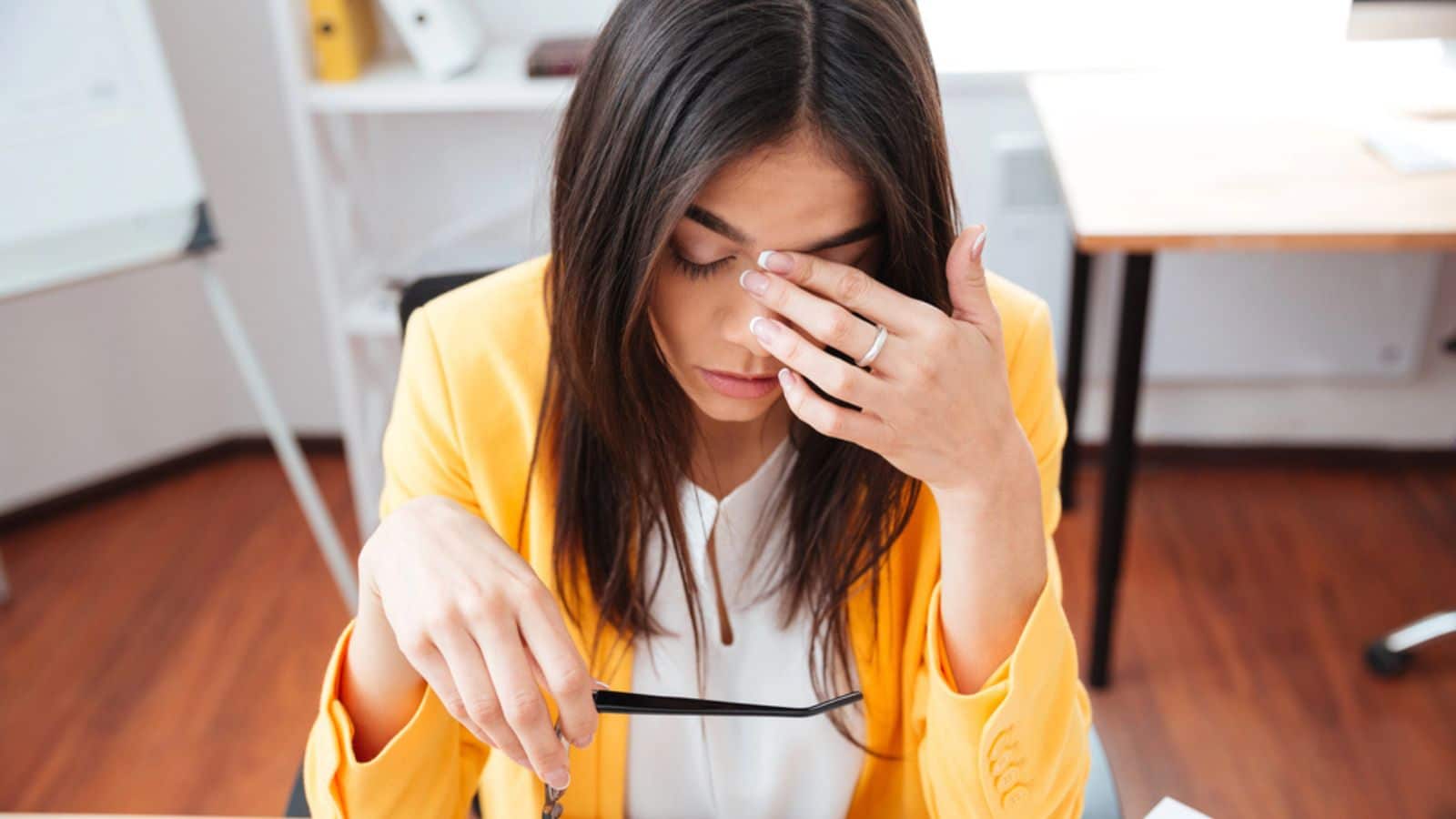 Tired and stressed worker