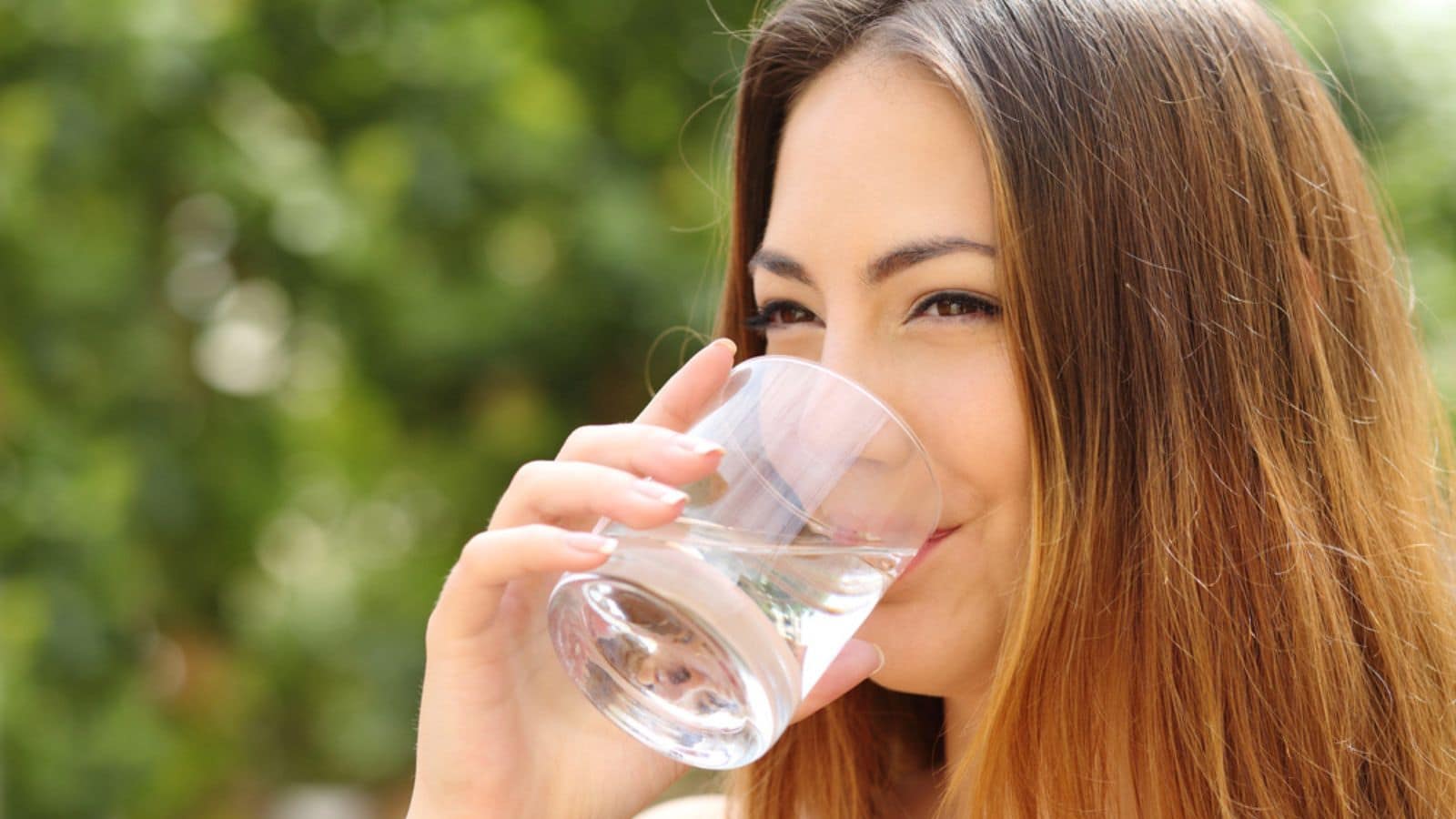 Woman drinking water