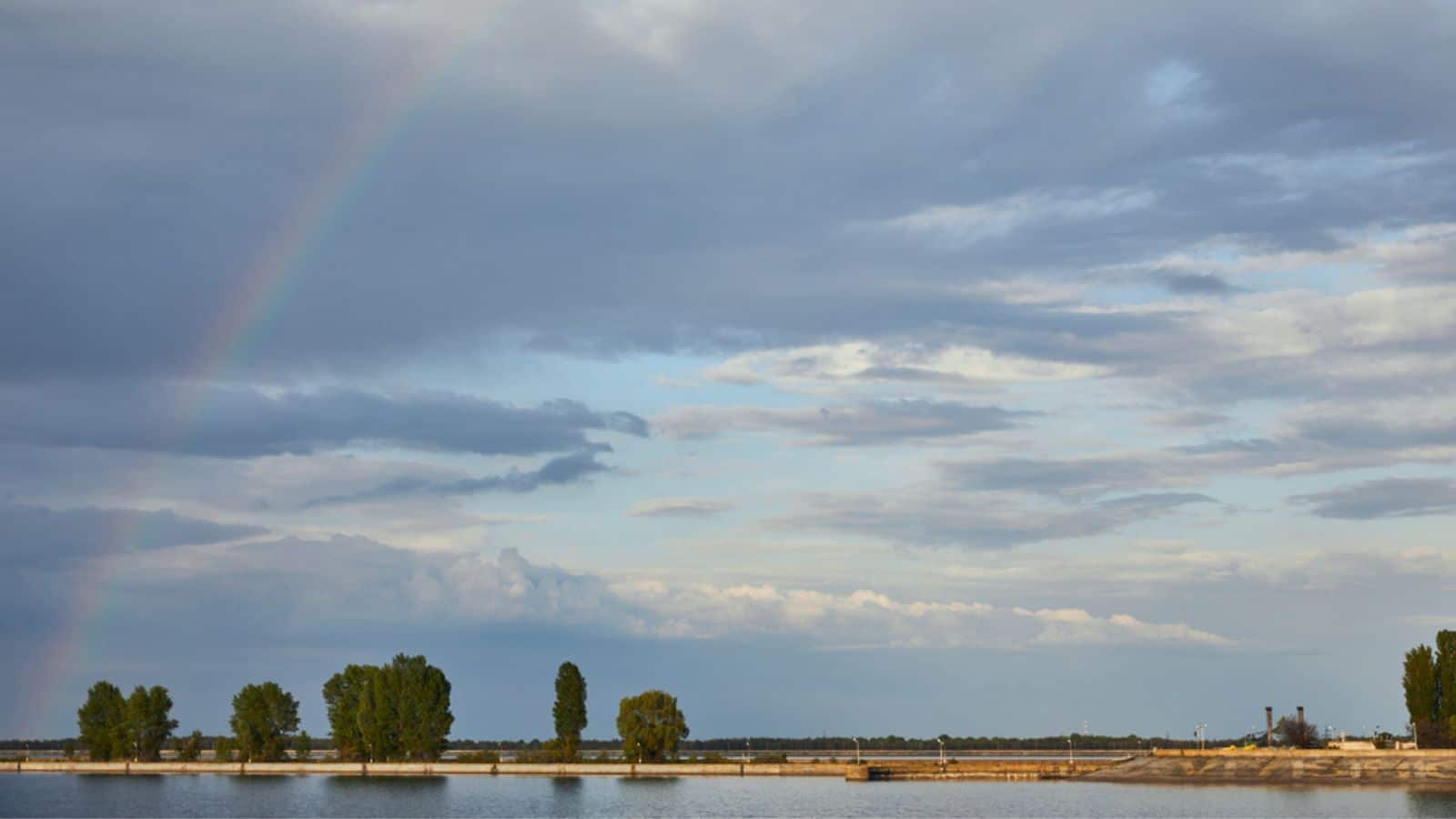 Landscape of blue sunlight sky