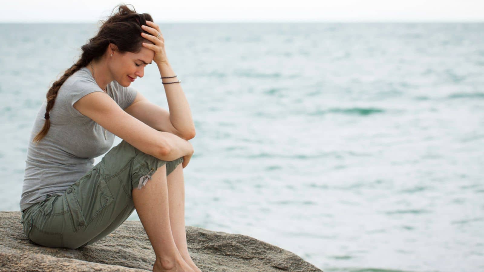 Sad and depressed woman crying